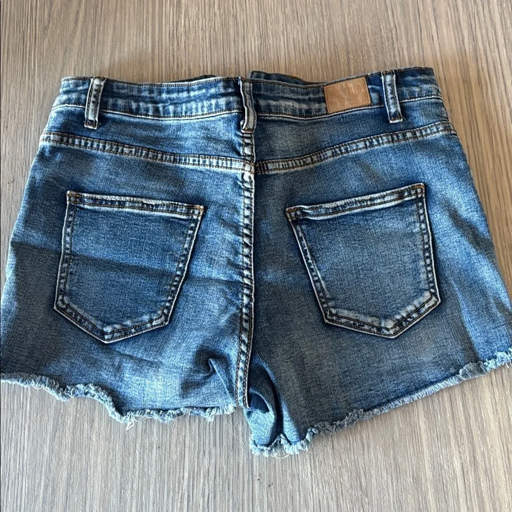 Denim Blvd Distressed Stretch Denim Shorts Size M